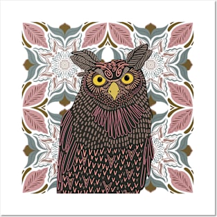 Decorated Great Horned Owl Posters and Art